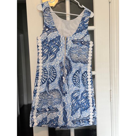 Lilly Pulitzer Mila Shift Dress Blue Peri Pop Up Stuffed Shells White *size 6 - Picture 7 of 15